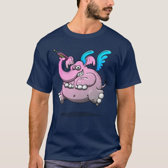 T-shirt Éléphant de délire alcoolique aigu (Devant)