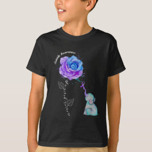 T-shirt Éléphant de fleur de sensibilisation à la préventi