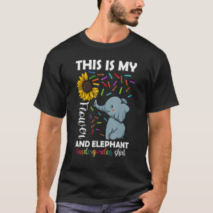 T-shirt Elephant De Tournesol Retour À L'École Mignonne Ma