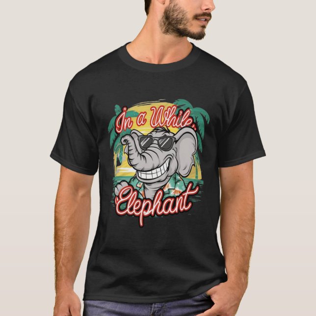 T-shirt Eléphant élégant et vibrations tropicales (Devant)