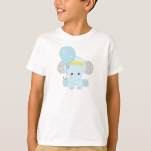 T-shirt Eléphant, Eléphant Avec Ballons, Couronne, Étoiles