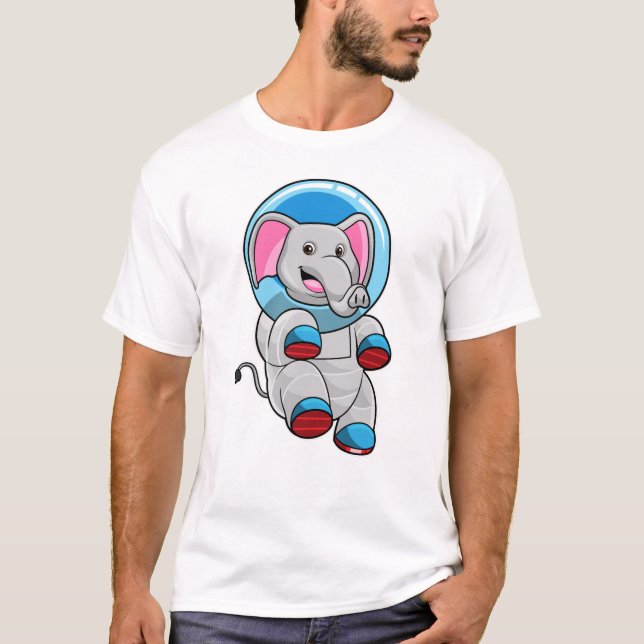 T-shirt Elephant en astronaute dans la sphère de verre (Devant)