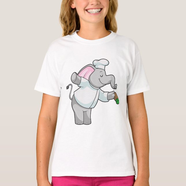 T-shirt Elephant en chef avec shaker de sel (Devant)