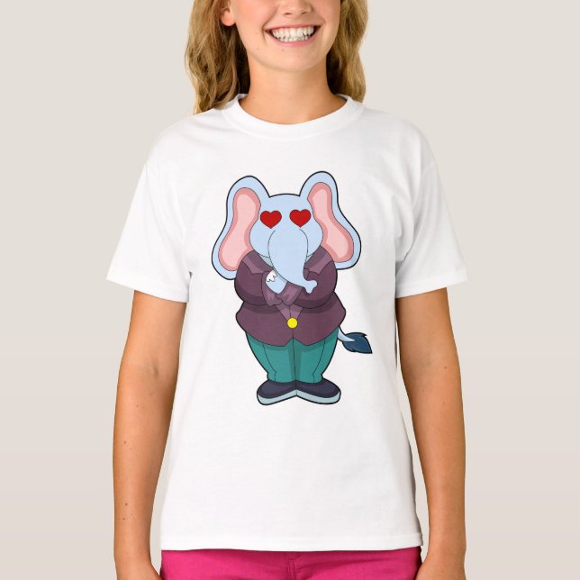 T-shirt Eléphant en forme de chambre avec costume.PNG (Devant)