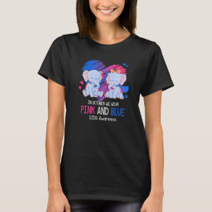 T-shirt Elephant En Octobre Nous Portons Des Pies Rose Et