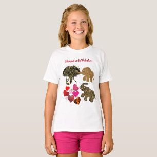T-shirt Elephant est ma Saint Valentin balayer Coeur migno