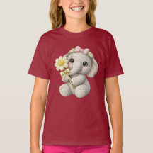 Éléphant fille au crochet mignon avec fleur – Idée
