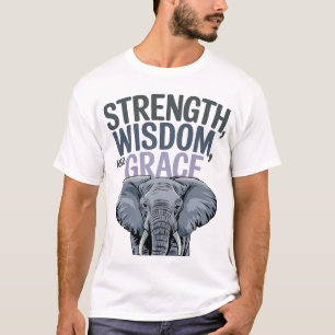 T-shirt Eléphant 'Force, Sagesse, Grace' Art