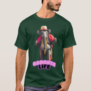 T-shirt Éléphant Gangsta Life vintage