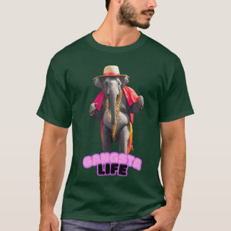 T-shirt Éléphant Gangsta Life vintage
