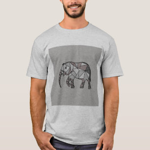 T-shirt éléphant géométrique, gris évêque 2
