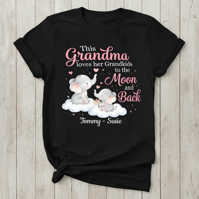 T-Shirt Éléphant Grand-Mère Personnalisé (Créateur téléchargé)