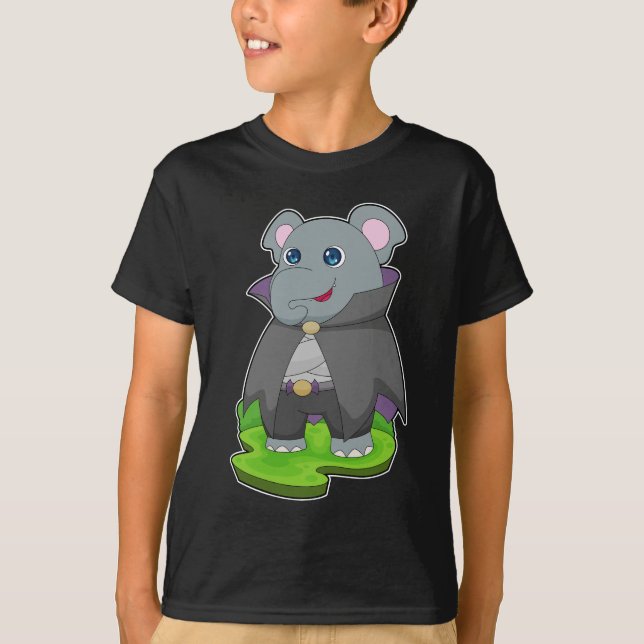 T-shirt Elephant Halloween Vampire (Devant)