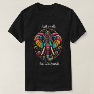 T-shirt Elephant harmonieux J'aime vraiment l'éléphant