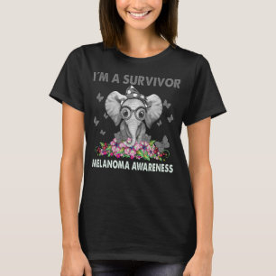 T-shirt Elephant I'm A Survivor MELANOMA SENSIBILISATION