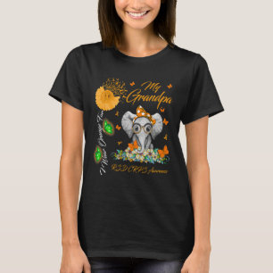 T-shirt Elephant Je Porte Orange Pour Mon Grand-Père Crps