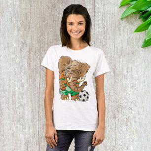 T-shirt Elephant Jouant Au Football