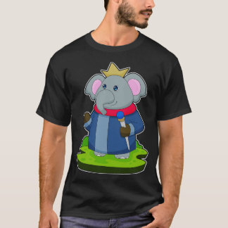 T-shirt Elephant King Scepter Crown
