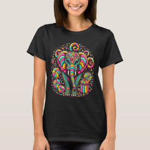 T-shirt Eléphant Majestueux Décoré Avec Des Designs Vibran