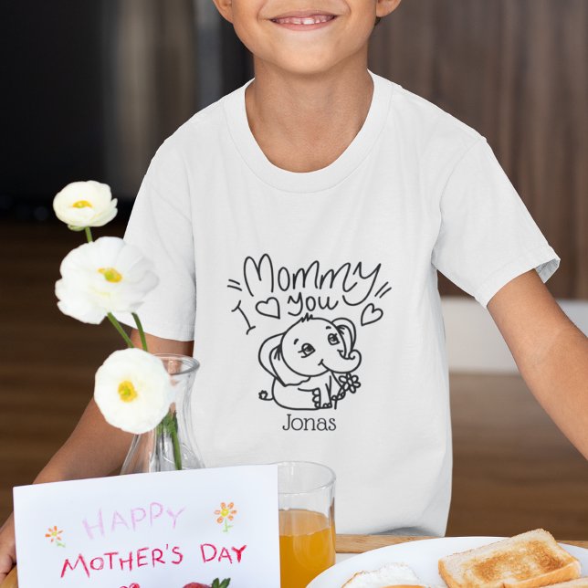 T-shirt Elephant maman & Me Fête des Mères personnalisés e (Elephant Mum & Me Mother's Day custom kids T-Shirt)