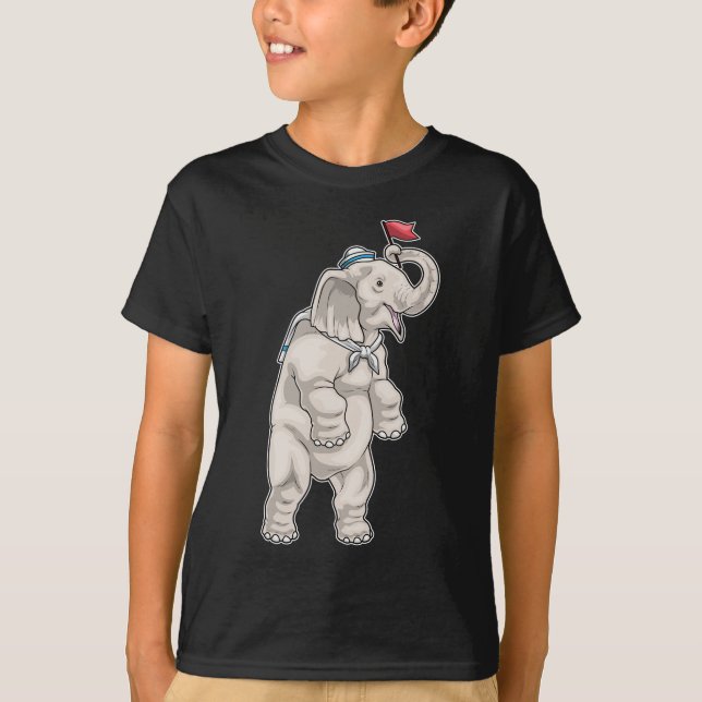 T-shirt Éléphant Marin Chapeau de marin (Devant)