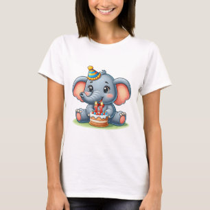 T-shirt Éléphant Mignon 11ème Anniversaire