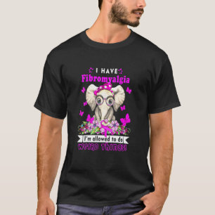 T-shirt Eléphant mignonne J'ai Fibromyalgie Sensibilisatio
