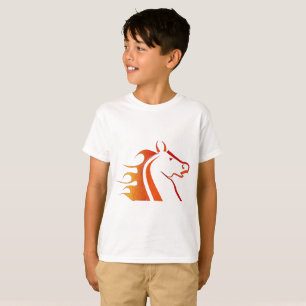 T-shirt éléphant noir et cheval rouge
