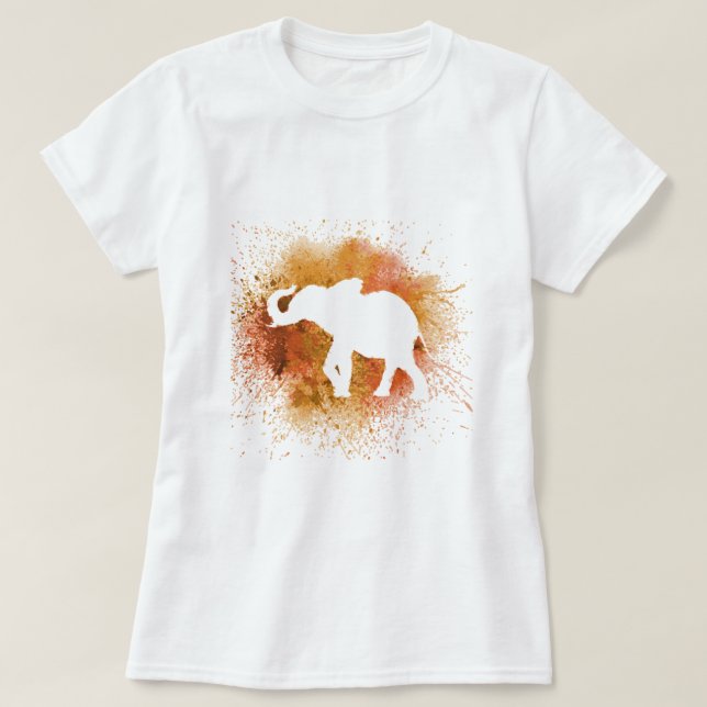 T-shirt Eléphant orange (Design devant)