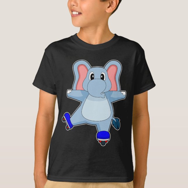 T-shirt Elephant Patinage en ligne Patins à rouleaux (Devant)