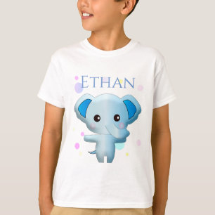 T-shirt Eléphant petit garçon bleu mignon