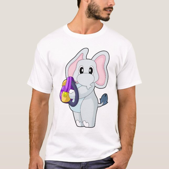 T-shirt Elephant Pupil Backpack School (Devant)