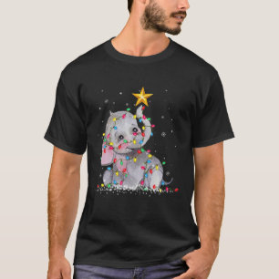 T-shirt Elephant Reindeer Casquette Père Noël lumières de