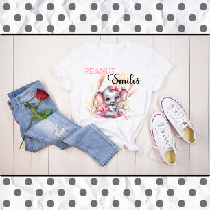 T-shirt Eléphant rose doux - Sourires d'arachide