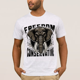 T-shirt Eléphant rouge Faith Family Freedom Conservatric