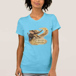 T-Shirt Éléphant Saupoudrant des Étoiles