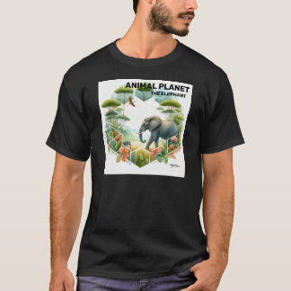T-shirt Eléphant sauvage dans la nature imprimé - Art anim