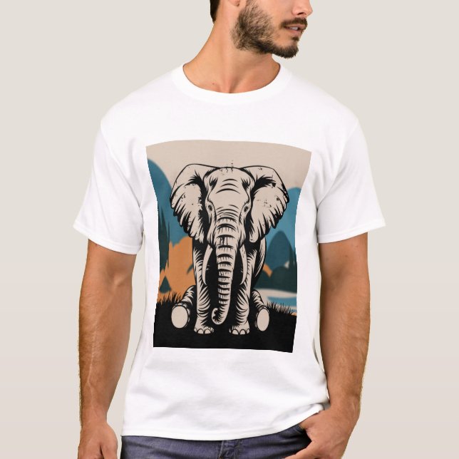 T-shirt Eléphant stylisé (Devant)