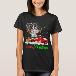 T-shirt Elephant sur Camion Rouge Pajama Noël Funny Noël