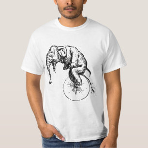 T-shirt Éléphant sur la chemise de monocycle