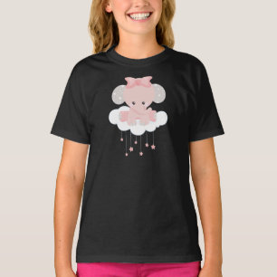 T-shirt Eléphant Sur Un Nuage, Eléphant Mélange, Couronne,