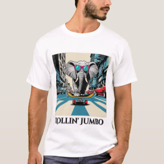 T-shirt Eléphant sur un skateboard