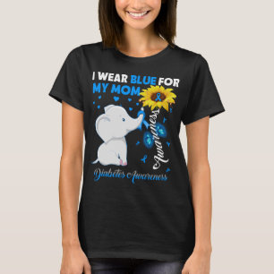 T-shirt Eléphant Tournesol Je Porte Du Bleu Pour Ma Mère D