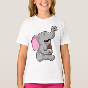 T-shirt Elephant with chocolate gaufre ice cream