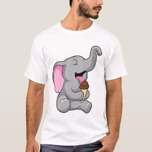 T-shirt Elephant with chocolate gaufre ice cream