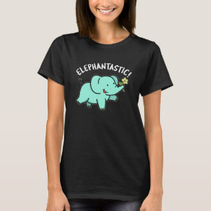 T-shirt Elephantastic Funny Elephant Pun Dark BG