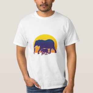 T-shirt Éléphants du coucher de soleil