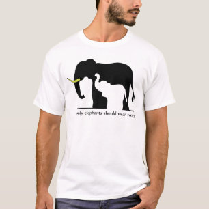 T-shirt Eléphants et ivoire (blanc ver)