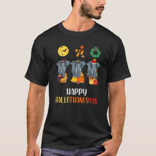 T-shirt Eléphants heureux Hallothanksmas Calf Halloween El