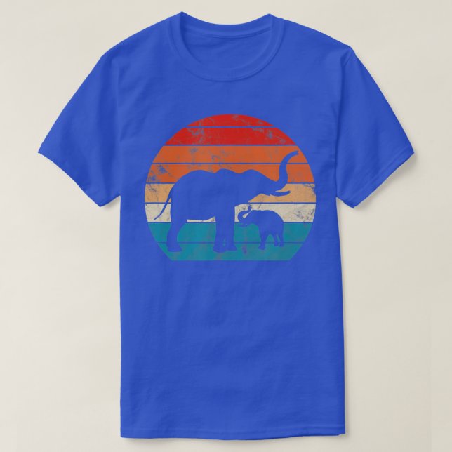 T-shirt Eléphants Mère et bébé Eléphant Zookeeper Vinta (Design devant)